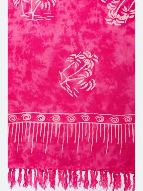 SARONG Pareo Wrap Skirt Lunghi Dhoti Cloth Pink - Picture 1 of 4